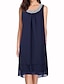 cheap Tank Dresses-Women&#039;s Shift Dress Midi Dress Black Navy Blue Purple Sleeveless Pure Color Sequins Spring Summer Crew Neck Hot 2023 S M L XL XXL 3XL