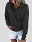 cheap Women&#039;s Hoodies &amp; Sweatshirts-Women&#039;s Hoodie Pullover Button Up Hoodie Solid Color Plain Casual Daily Drawstring Wine Red Black Blue Casual Hooded Long Sleeve Spring Fall &amp; Winter