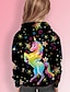 cheap Girl&#039;s 3D Hoodies&amp;Sweatshirts-Kids Girls&#039; Hoodie Long Sleeve Black 3D Print Unicorn Animal Pocket Daily Indoor Outdoor Active Fashion Daily Sports 3-12 Years