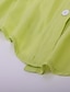 cheap Dresses-Women&#039;s Short Mini Dress Shirt Dress Green White Long Sleeve Split Patchwork Button Pure Color Shirt Collar Spring Summer Stylish Casual Modern 2022 Loose M L XL 2XL 3XL
