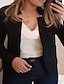 cheap Women&#039;s Plus Size Outerwear-Women&#039;s Plus Size Blazer Solid Color Formal Office Long Sleeve Collarless Regular Winter Fall Black Pink Yellow XL XXL 3XL 4XL 5XL