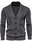 cheap Men&#039;s Cardigan Sweater-Men&#039;s Sweater Cardigan Knit Knitted Solid Color Crew Neck Fall Winter Black Gray M L XL / Long Sleeve