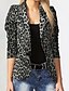 cheap Women-Women&#039;s Blazer Leopard Print Basic Modern Cheetah Print Shirt Collar Spring &amp;  Fall Standard Light Coffee Grey Dark Coffee
