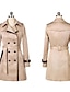 cheap Coats &amp; Trench Coats-Women&#039;s Trench Coat Fall Winter Spring Daily Long Coat Regular Fit Jacket Long Sleeve Classic Style Solid Colored Black Khaki