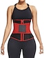 abordables Corset serre taille-Corset Femme Corset serre taille Shapewears Bureau Saint Valentin Course Gymnastique Noir Rouge Spandex Sport Respirable Serre Taille Zip Bandes pour fermeture autoagrippante Contrôle du Ventre Faire