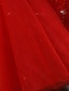 Недорогие Платья для вечеринки-Дети Маленький Девочки Платье Однотонный Цветы Платье A-силуэта Для вечеринок Особые случаи День рождения Сетка Красный Белый Макси Длинный рукав Принцесса Милая Платья Осень Весна Стандартный 3-12