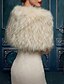 voordelige Bruiloftsomslagen-winter faux fur wraps sjaals vrouwen wrap elegant warm houden bruids mouwloos faux fur bruiloft wraps met pure kleur voor formele