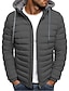 cheap Men&#039;s Downs &amp; Parkas-Men&#039;s Winter Coat Winter Jacket Puffer Jacket Quilted Jacket Sports Outdoor Running Jogging Warm Solid Color Lake blue Navy Black Red Puffer Jacket