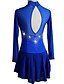cheap Ice Skating Dresses , Pants &amp; Jackets-Figure Skating Dress Women&#039;s Girls&#039; Ice Skating Dress Outfits Dark Navy Aquamarine Mesh Spandex High Elasticity Practice Professional Competition Skating Wear Anatomic Design Quick Dry Handmade