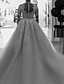 cheap Wedding Dresses-Formal Wedding Dresses Mermaid / Trumpet High Neck Long Sleeve Court Train Satin Bridal Gowns With Appliques 2024