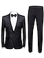 זול חליפות טוקסידו-טוקסידו לגברים שחורים לחתונה צווארון צעיף ג&#039;קארד מחויט בהתאמה אישית עם כפתור אחד 2022 yes כיס כל העונות מכנסי כפתורים חד חזה