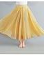 cheap Cotton Linen Skirts-Women&#039;s Swing Long Skirt Cotton Polyester Rust Red Shallow cowboy Primrose Yellow Nicholas Blue Skirts Spring &amp;  Fall Pleated Lined Elegant Summer Casual Daily 85cm 95cm