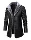 cheap Men&#039;s Jackets &amp; Coats-Men&#039;s Shearling Coat Winter Coat Faux Leather Jacket Outdoor Street Thermal Warm Rain Waterproof Pocket Fall Winter Solid Color Active Business Turndown Regular Faux Leather Regular Fit Black Brown