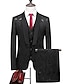 cheap Tuxedo Suits-Black White Men&#039;s Party Tuxedos Jacquard Evening Ceremony Homecoming Tuxedos Suits Plus Size 3 Piece Shawl Collar Tailored Fit Single Breasted One-button 2024