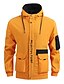cheap Men&#039;s Jackets &amp; Coats-Men&#039;s Jacket Regular Pocket Coat Black Gray Yellow Casual Street Fall Zipper Hoodie Regular Fit XL XXL 3XL 4XL / Spring / Long Sleeve / Letter
