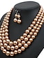 preiswerte Halsketten &amp; Anhänger-Damen Halsketten Schick &amp; Modern Party Einfarbig Schmuck-Set / Künstliche Perle / Weiß / Rot / Lila / Herbst