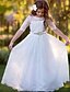 cheap Flower Girl Dresses-Princess Floor Length Flower Girl Dresses Party Lace Long Sleeve Jewel Neck with Tier 2022