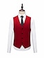 ieftine Costume-burgundy alb roșu costume de afaceri pentru nuntă pentru bărbați costume de mire de afaceri formale 3 piese colorate unite, croite, pe un singur piept, cu un singur buton 2024