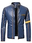 cheap Men&#039;s Jackets &amp; Coats-Men&#039;s PU Leather Jacket Faux Leather Coat Motorcycle Biker Vintage Style Bomber Jacket Winter Casual Daily Outdoor Work Black Warm Outwear Tops Pocket