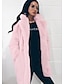 cheap Furs &amp; Leathers-Women&#039;s Faux Fur Coat Fall Winter Wedding Valentine&#039;s Day Regular Coat Warm Regular Fit Party Streetwear Jacket Long Sleeve Solid Color White Black Pink