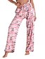 cheap Women&#039;s Sleep &amp; Lounge-Women&#039;s Plus Size 1 pc Pajamas Bottom Fashion Comfort Sport Grid / Plaid Bamboo Home Party Club Gift Long Pant Basic Print Fall Winter Pocket Light Pink White