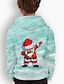ieftine Hanorace-Kids Boys&#039; Christmas Hoodie Long Sleeve Light Blue 3D Print Santa Claus Daily Indoor Outdoor Active Fashion Daily Sports 3-12 Years