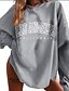 cheap Hoodies &amp; Sweatshirts-Women&#039;s Slogan Los Angeles Hoodie Sweatshirt Daily Basic Casual Cotton Hoodies Sweatshirts  Oversized Black Gray