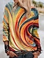 cheap Hoodies &amp; Sweatshirts-Women&#039;s Sweatshirt Pullover Print Active Streetwear Blue Gray Orange Oil Painting Casual Long Sleeve Round Neck S M L XL XXL / 3D Print