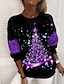 cheap Hoodies &amp; Sweatshirts-Women&#039;s Sweatshirt Pullover Christmas Tree Print Casual Sports 3D Print Active Streetwear Hoodies Sweatshirts  Blue Purple Pink