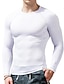 رخيصةأون قمصان رجالية عادية-Men&#039;s T shirt Solid Color Crew Neck Casual Daily Long Sleeve Tops Lightweight Casual Classic Slim Fit White Black Gray / Sports