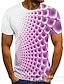 tanie Geometryczne-Męskie Koszula Podkoszulek Koszulki Graficzny Kratka 3D Okrągły dekolt Błękit jeziora Kobaltowy Niebieski Fioletowy Szary Druk 3D Impreza Codzienny Krótki rękaw Odzież Podstawowy Wygodny Duży i wysoki