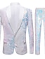 Недорогие Смокинг -костюмы-Белые мужские вечерние смокинги для выпускного вечера, дискотеки, блестящие смокинги с пайетками, комплект из 2 предметов, однобортный однобортный костюм с воротником-шалью, 2024