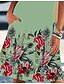 billige Kjoler med trykt mønster-kvinners skiftkjole midikjole hvit blågrønn kortermet blomstertrykk vårsommer v-hals hot 2023 s m l xl xxl 3xl