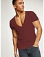 cheap Men&#039;s Clothing-Men&#039;s T shirt Basic V Neck Medium Spring, Fall, Winter, Summer Blue White Black Grey Red