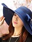 cheap Hats-Women&#039;s Elegant &amp; Luxurious Party Street Holiday Party Hat Solid Colored Bow Light Blue Beige Hat Portable Sun Protection UV Protection / White / Pink / Fall / Winter / Spring