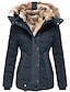 cheap Women&#039;s Down &amp; Parkas-Women&#039;s Down Dailywear Holiday Fall Winter Spring Regular Coat Regular Fit Windproof Warm Casual  Daily Jacket Long Sleeve Solid Color Zipper Pocket ArmyGreen Blushing Pink Black  Lined  Cotton