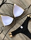 baratos Conjuntos de Bikini-Mulheres Normal Roupa de Banho Biquíni 2 partes roupa de banho Sem costas Com Corte Sexy Leopardo Bloco de cor Com Alças Férias Sensual Fatos de banho