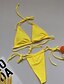 cheap Bikini Sets-Women&#039;s Swimwear Bikini 2 Piece Normal Swimsuit Open Back Solid Color White Black Pink Yellow Brown Halter V Wire Bathing Suits Sexy Vacation Sexy / Modern / New / Padded Bras