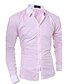 cheap Men&#039;s Dress Shirts-Men&#039;s Shirt Solid Colored Collar Classic Collar Office / Career Daily Long Sleeve Slim Tops Business Casual White Black Pink / Spring / Fall / Machine wash / Wash separately / Wash inside out