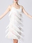 Χαμηλού Κόστους Φορέματα με Παγιέτες (Sequin)-Γυναικεία Φόρεμα για πάρτυ Φόρεμα με κρόσσια Φόρεμα με παγιέτες Μίντι φόρεμα Ασημί Μαύρο Λευκό Αμάνικο Μονόχρωμες Πούλιες Καλοκαίρι Άνοιξη Φθινόπωρο Λεπτές Τιράντες Μοντέρνα
