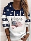 billige Hættetrøjer og sweatshirts til kvinder-Dame Hattetrøje Sweatshirt Hjerte Amerikansk amerikansk flag Tekst Trykt mønster Afslappet Sport 3D-udskrivning Aktiv Gade Hættetrøjer Sweatshirts Hvid