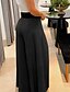 cheap Women&#039;s Pants-Women&#039;s Fashion Wide Leg Dress Pants Full Length Pants Micro-elastic Daily Weekend Plain Mid Waist Comfort Loose Black Khaki S M L XL