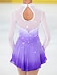cheap Ice Skating Dresses , Pants &amp; Jackets-Figure Skating Dress Women&#039;s Girls&#039; Ice Skating Dress Outfits Purple Halo Dyeing Spandex High Elasticity Competition Skating Wear Handmade Crystal / Rhinestone Long Sleeve Ice Skating Figure Skating