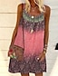 cheap Midi Dresses-Women&#039;s Casual Dress Mini Dress Green Purple Pink Sleeveless Geometric Print Spring Summer Boat Neck Loose Fit Boom Sale Dress S M L XL 2XL 3XL 4XL 5XL