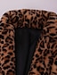 cheap Furs &amp; Leathers-Women&#039;s Faux Fur Coat Fall Winter Street Daily Maxi Coat Windproof Warm Regular Fit Jacket Long Sleeve Leopard Khaki