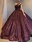cheap Quinceanera Dresses-Ball Gown Sparkle Sexy Quinceanera Formal Evening Dress One Shoulder Sleeveless Floor Length Sequined with Pleats Sequin 2022