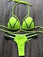 preiswerte Bikini-Sets-Damen Badeanzug Bikinis 2 Stück Normal Bademode Rückenfrei Ausgeschnitten Sexy Leopard Farbblock Gurt Urlaub Sexy Badeanzüge
