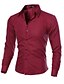 cheap Men&#039;s Tops-Men&#039;s Shirt Solid Colored Solid Color Collar Spread Collar Plus Size Party Wedding Long Sleeve Regular Fit Tops Cotton Business Wine White Black / Spring / Fall / Hand wash / Wet and Dry Cleaning