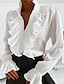 ieftine Bluze &amp; Cămăși Damă-Pentru femei Cămașă Bluză Negru Alb Simplu Manșon Lung Elegant Casual Guler în picioare Regulat S