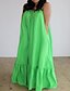 ieftine vestidos lisos-Women&#039;s Plus Size Holiday Dress Solid Color Crew Neck Sleeveless Spring Summer Casual Maxi long Dress Holiday Vacation Dress